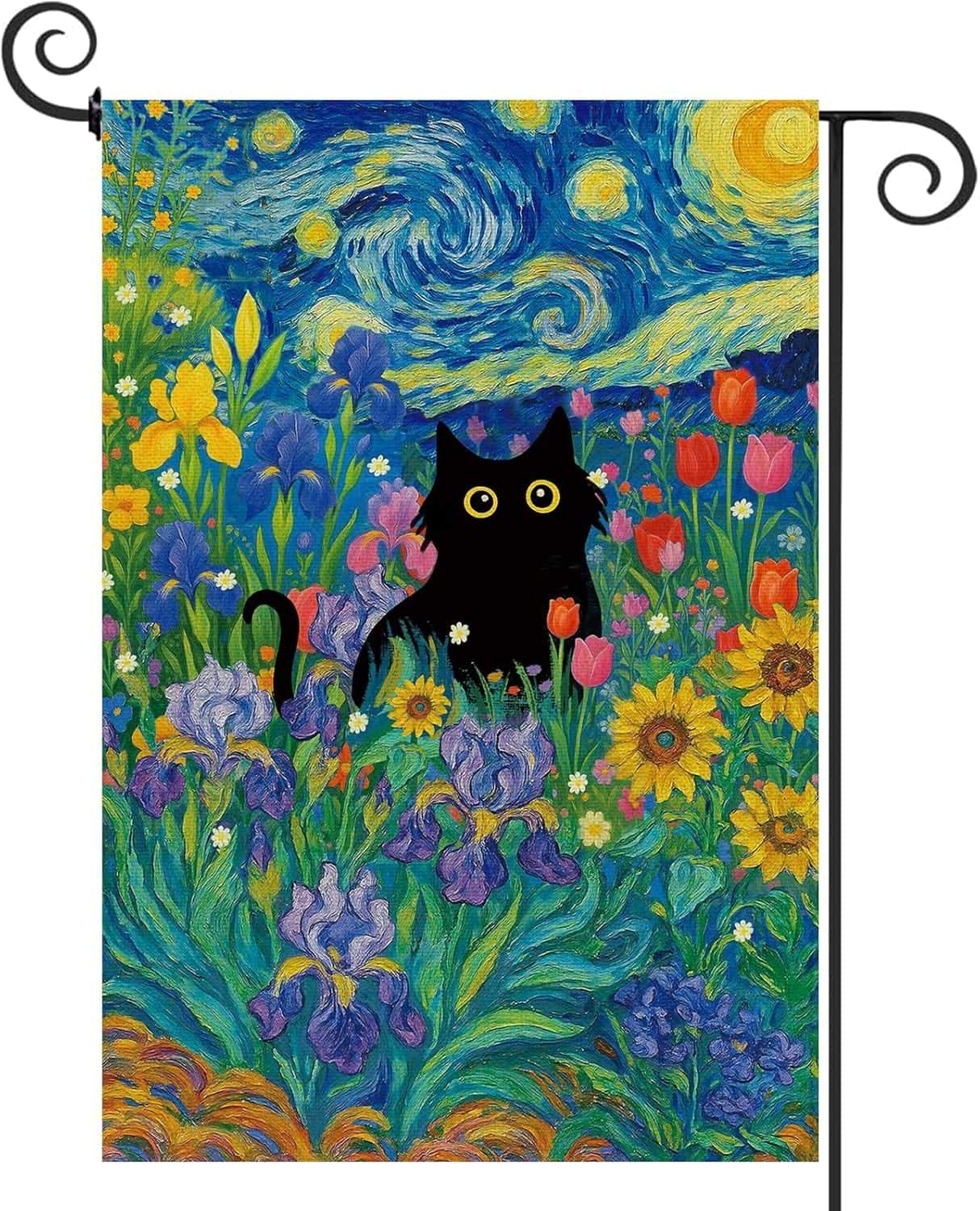 Baccessor Black Cat Garden Flag, Double Sided, 12.5 × 18 Inches